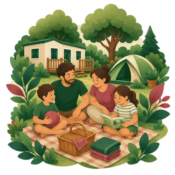 Camping mit der Familie im Tarn