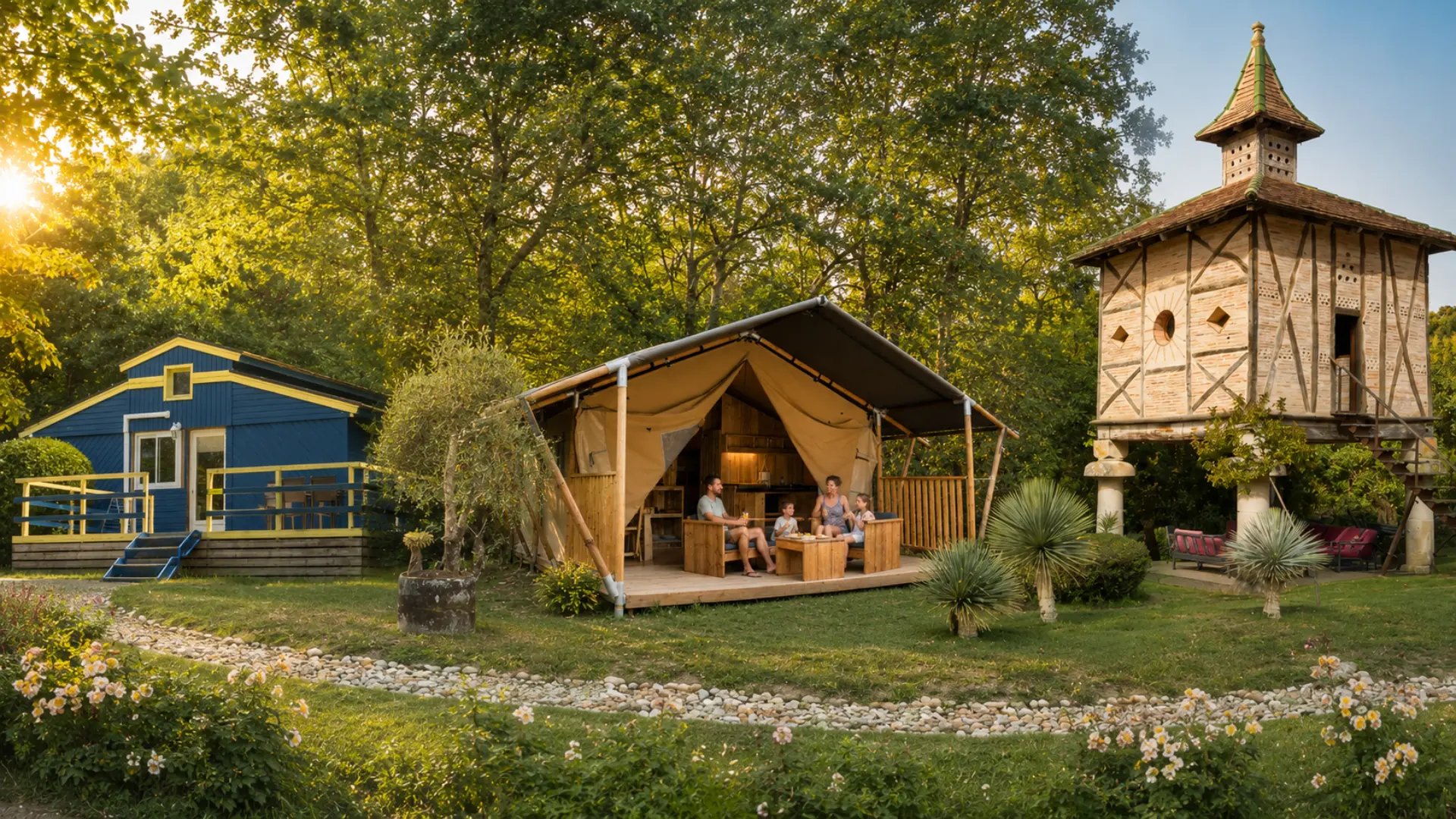 Glamping Tarn exemples logements